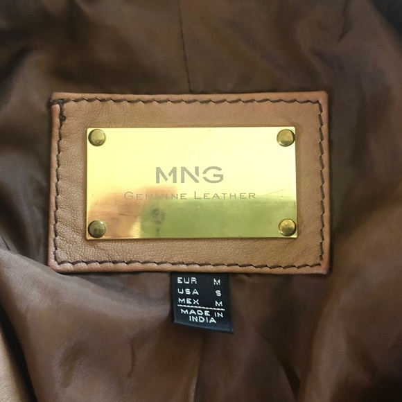 brown mango real leather jacket - Picture 5 of 16